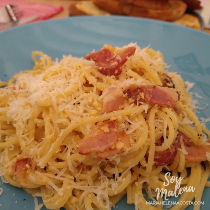 Salsa Carbonara para pasta tradicional (sin nata) Soy Malena