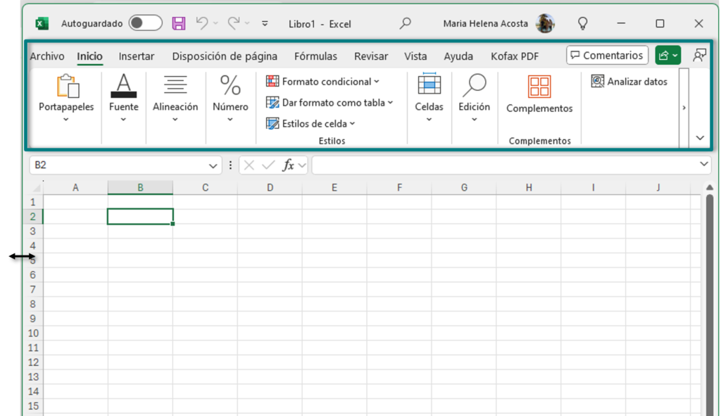 Cinta de opciones compacta de un Libro en Excel